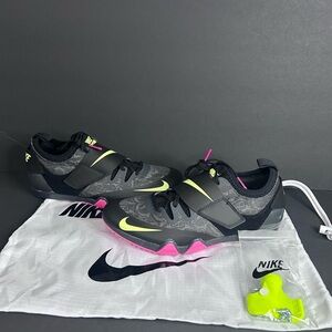 Nike Pole Vault Elite Jumping Spikes Black Pink Men’s Size 9 AA1204-004